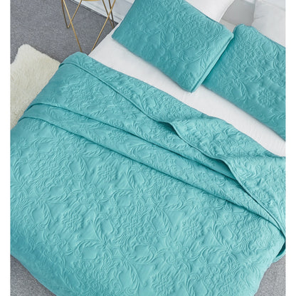 Sophia & William 2/3 Pieces Quilt Set, Reversible Microfiber Bedding Bedspread Coverlet Set