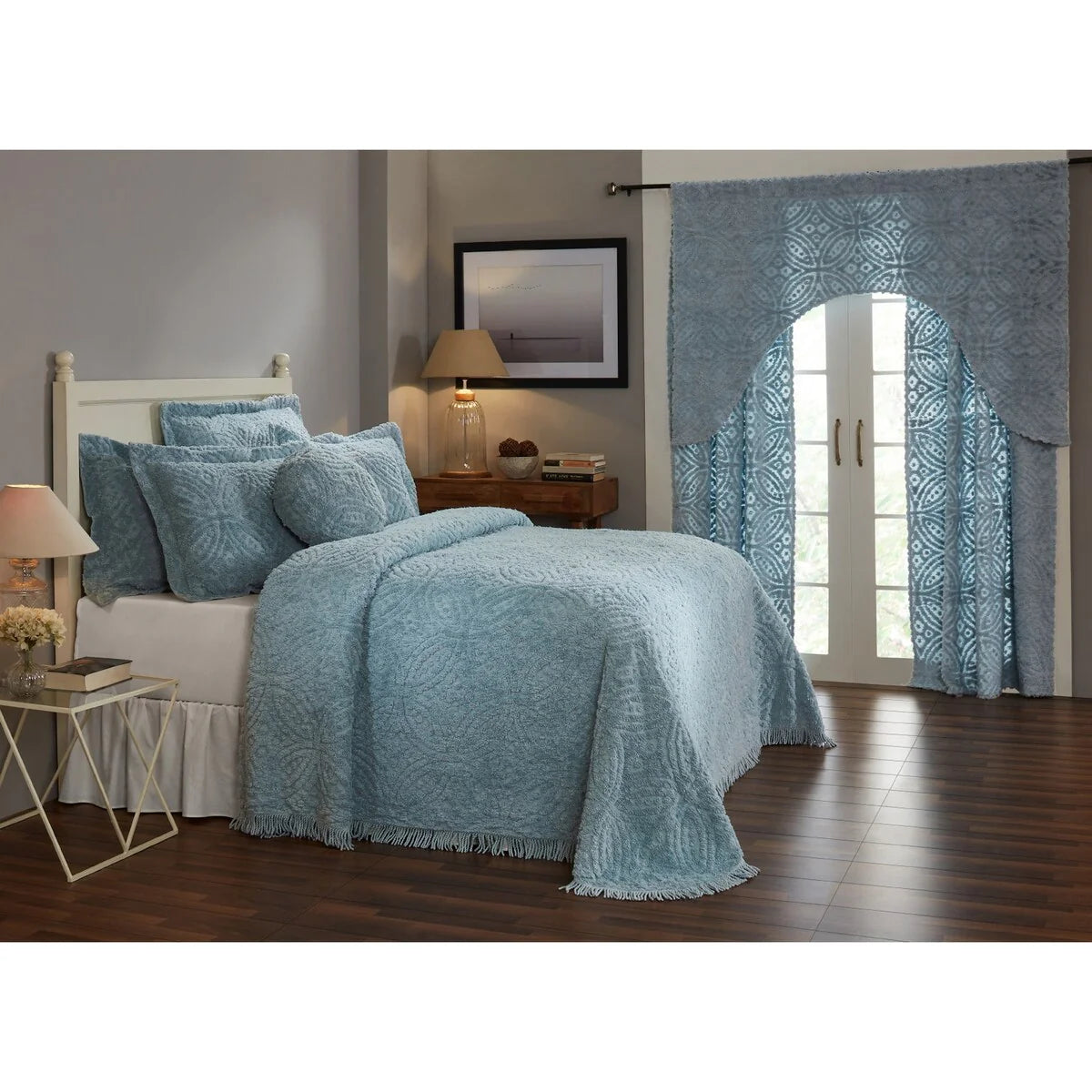Better Trends Wedding Ring 100% Cotton Soft & Plush Chenille Tufted Bedspread - Loop Design, Machine Washable & Tumble Dry Safe