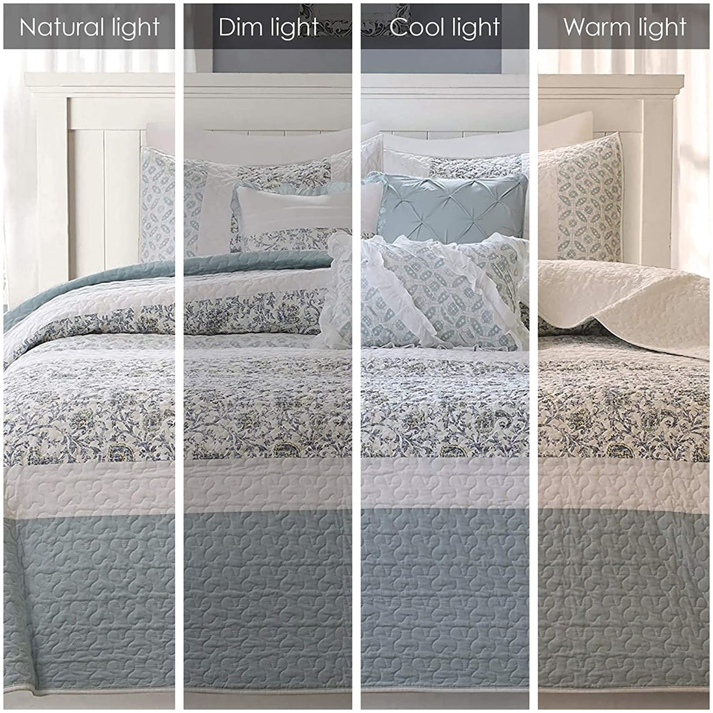 Madison Park Vanessa 6 Piece Cotton Percale Quilt Set with Throw Pillows