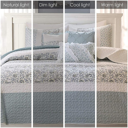 Madison Park Vanessa 6 Piece Cotton Percale Quilt Set with Throw Pillows