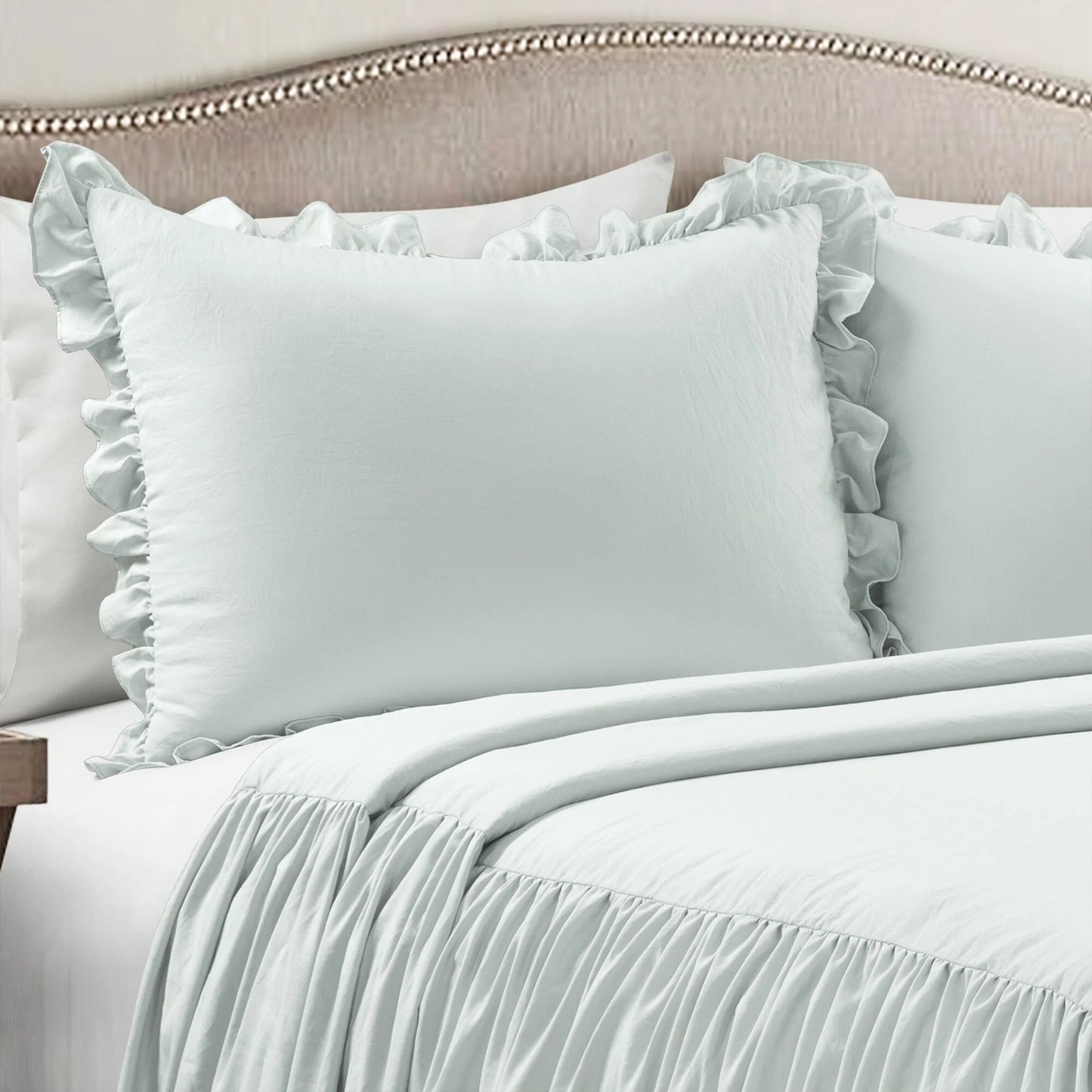 Lush Decor Ruffle Skirt Bedspread Sea Salt 3 Piece Set