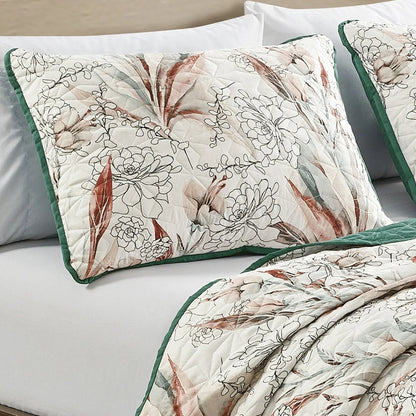 MarCielo 3 Piece Printed Quilt Set Lightweight Bedspread Set Sara