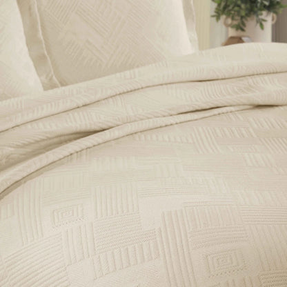 Superior Geometric Fret Cotton Decorative Bedspread Set