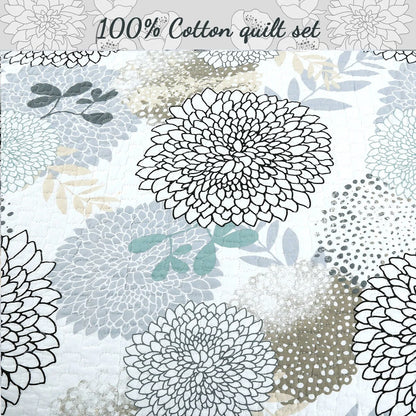Copper Grove Dehiwala Floral Cotton 3-piece Quilt Bedding Set