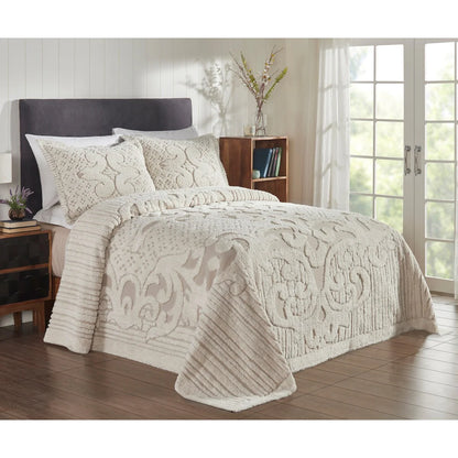 Better Trends Chenille Bedspread Set with Sham Medallion Design 100% Cotton Soft Machine Washable Tufted Ashton Collection