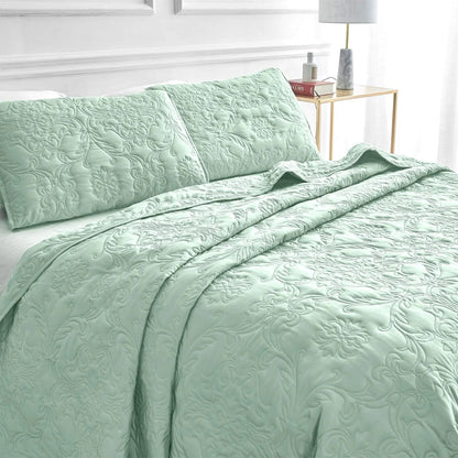 Sophia & William 2/3 Pieces Quilt Set, Reversible Microfiber Bedding Bedspread Coverlet Set