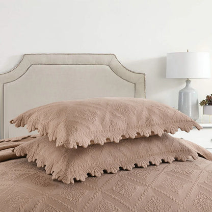 MarCielo 3Pcs 100% Cotton Oversized Quilt Bedspread Coverlet Set TK