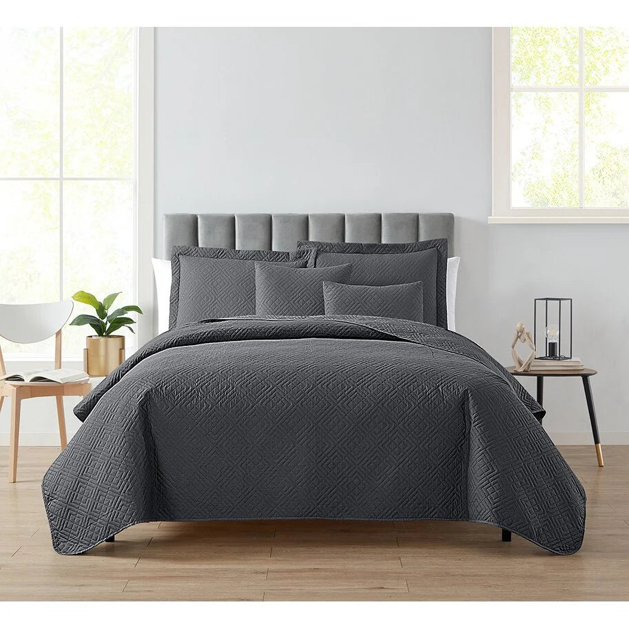 Clara Clark Bedspread Quilt Set - Embossed Pinsonic Lightweight Coverlet Set