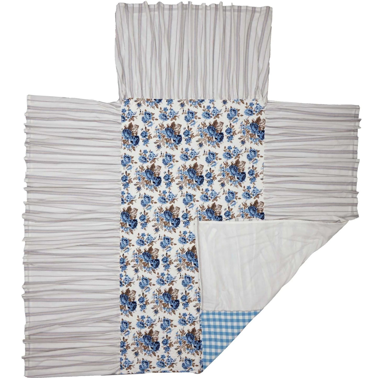 Annie Floral Coverlet- Blue or Portabella