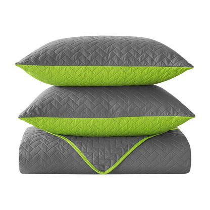 3-piece Fashionable Solid Embossed Quilt Set Bedspread Cover