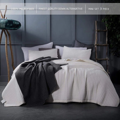 KASENTEX Quilt Set Soft Bedspread - Light Weight, Stone Washed, Down Alternative Fill, Machine Washable