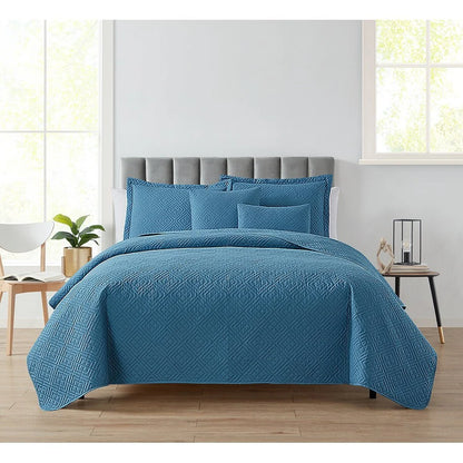 Clara Clark Bedspread Quilt Set - Embossed Pinsonic Lightweight Coverlet Set