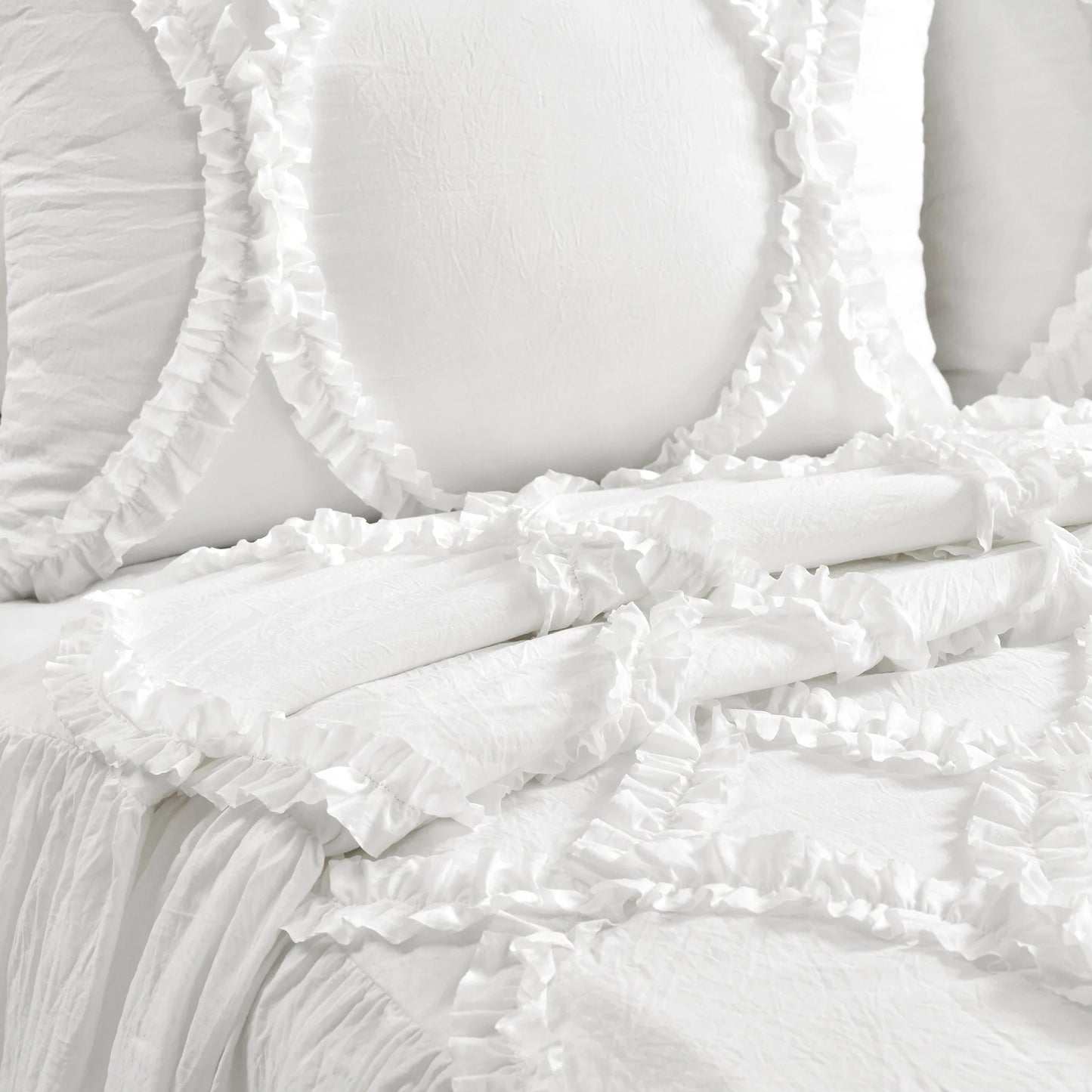 The Gray Barn Peony Grove Ruffled Embroidery 3-piece Bedspread Set