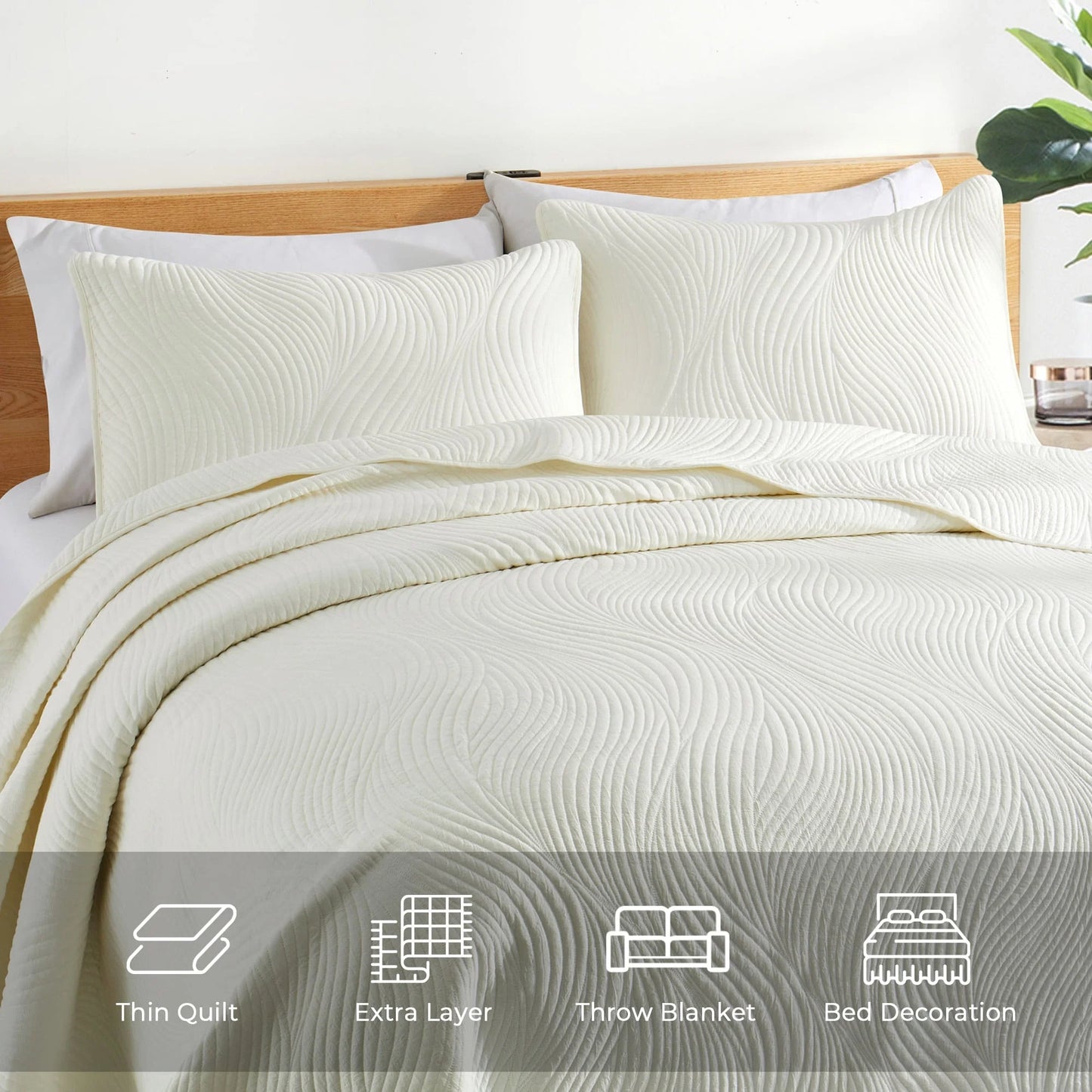 3-Piece Reversible Ultra Lighweight Coverlet Premium Microfiber Bedspread Quilt Set
