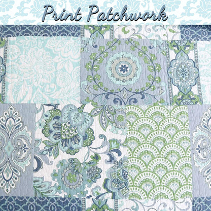 Porch & Den Lehman Cotton Blue Quilt Bedding Set
