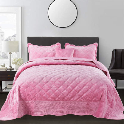 Serenta Supersoft Microplush Quilted 4 Pieces Bedspread Coverlet Set