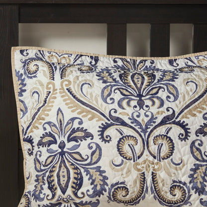 Madison Park Cardiff 6 Piece Reversible Quilt Set with Throw Pillows
