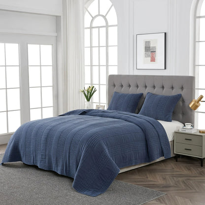 Stonewash Classic Cotton Quilt & Coverlet Set