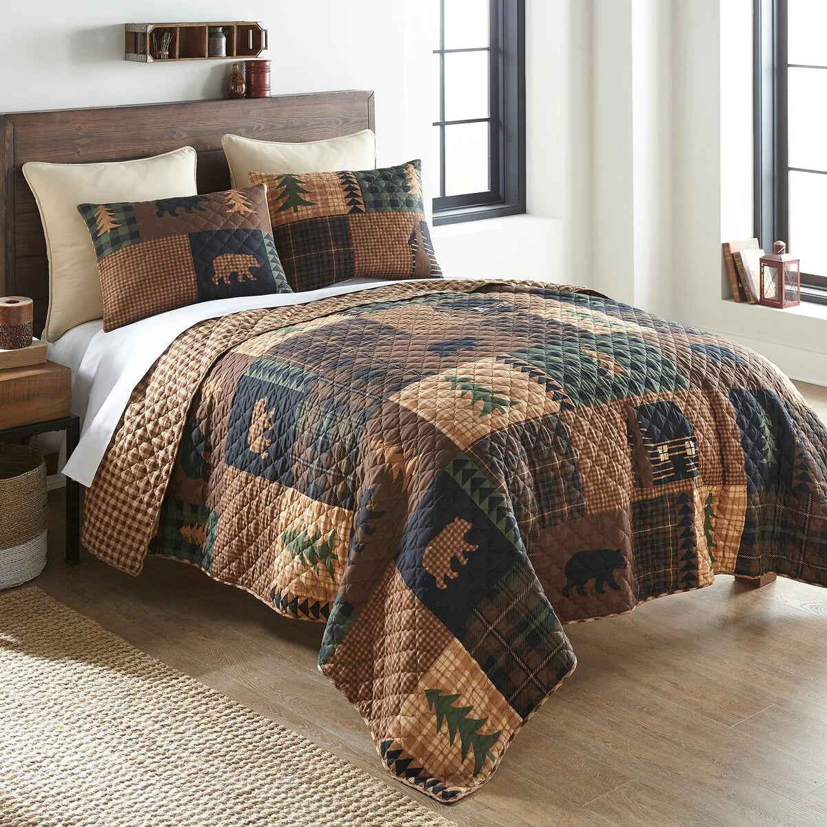 Donna Sharp Brown Bear Cabin 3-PC Quilt Set