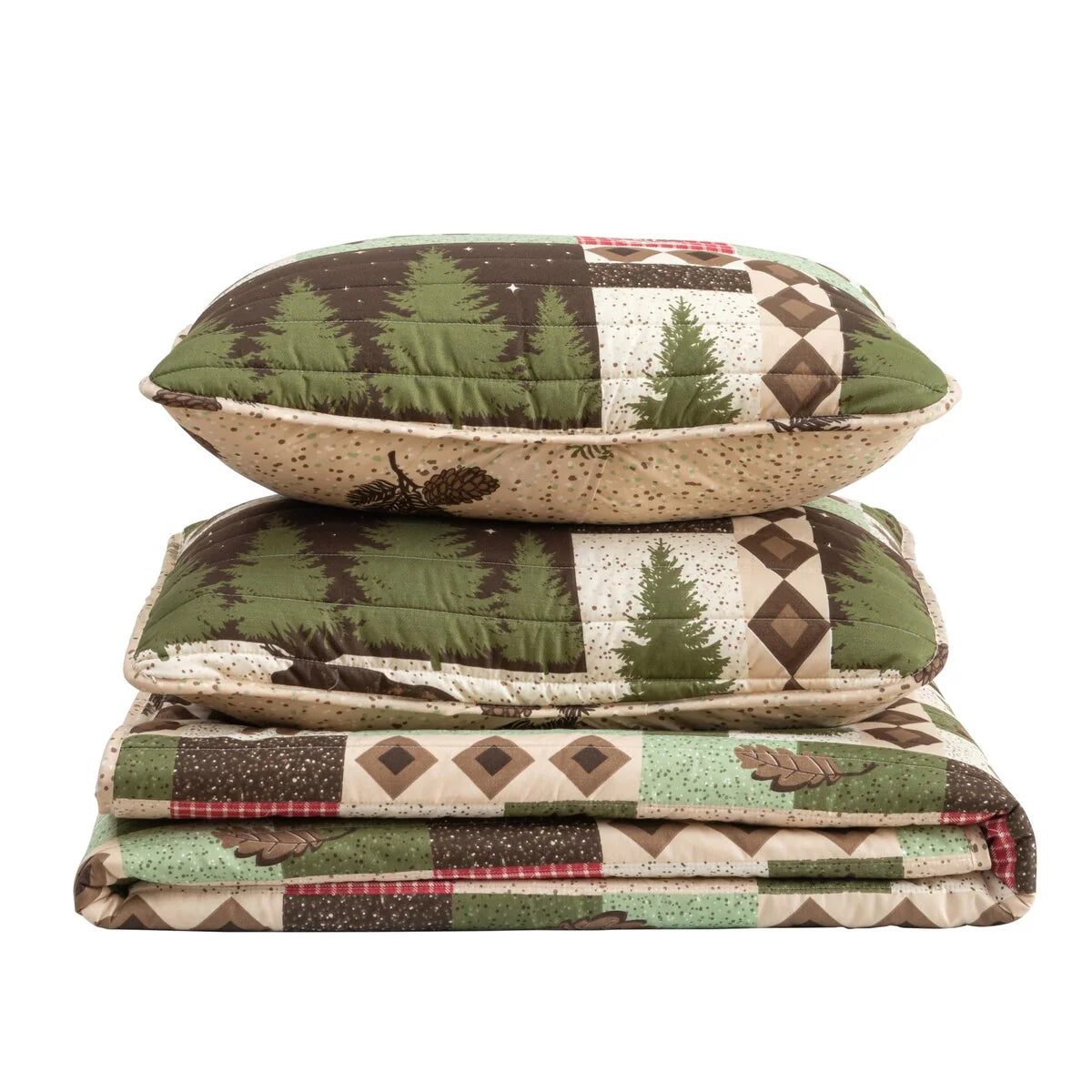 Premium Wildlife Patchwork Microfiber Quilt Set With Shams