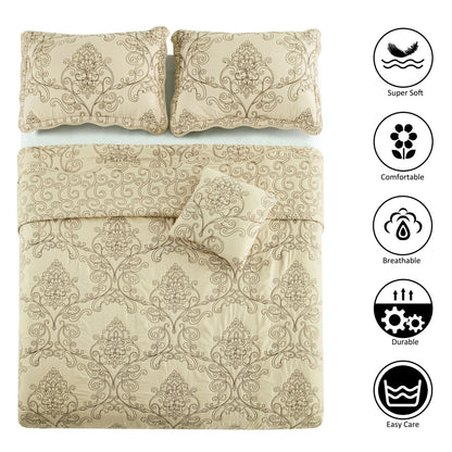Serenta Damask Oversized 4-piece Bedspread Set