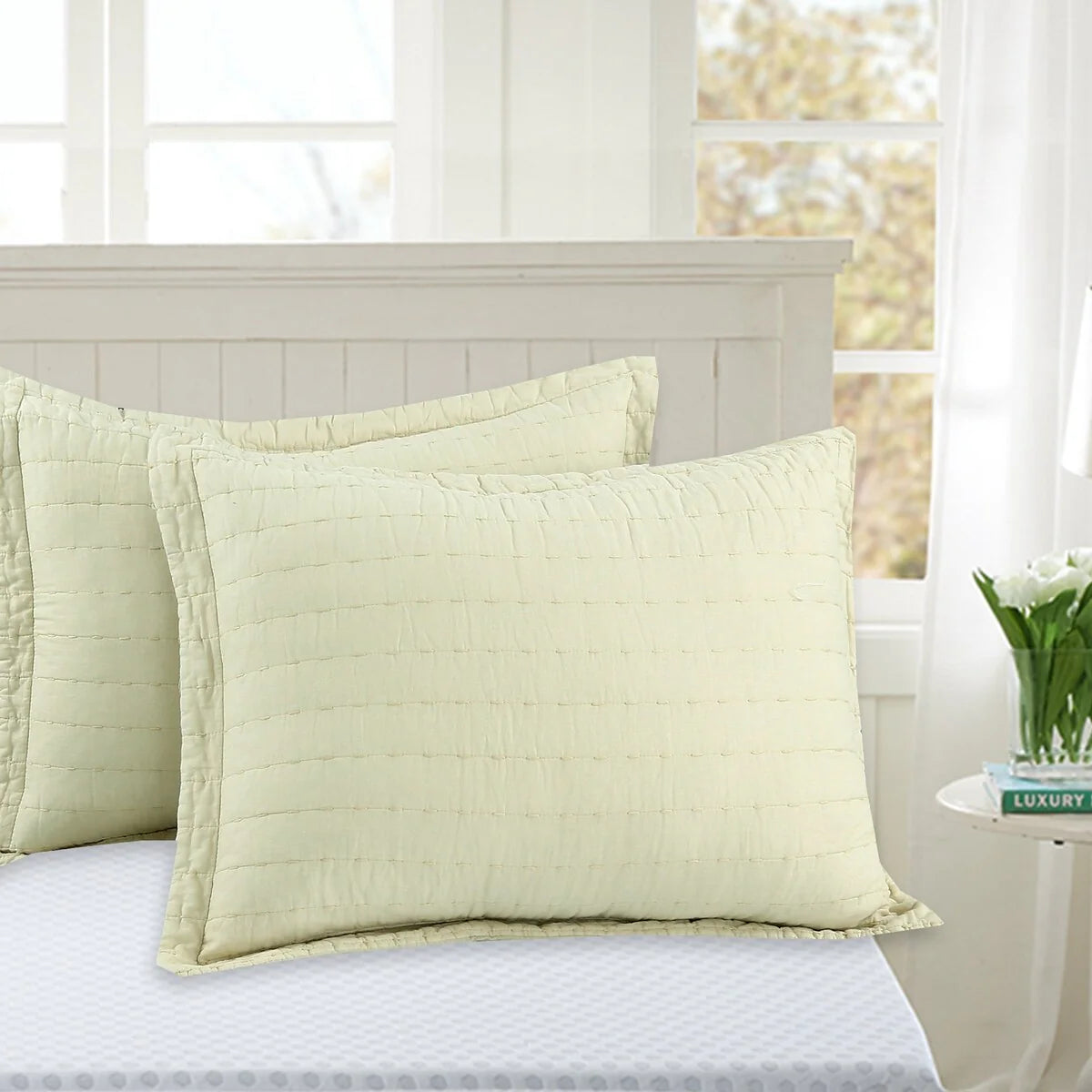 MarCielo 3PCS 100% Cotton Oversized Bedspread Set Coverlet Quilt Set Stitching