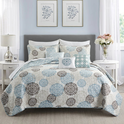 Serenta 6 Piece Printed Marina MDLN Quilts Set