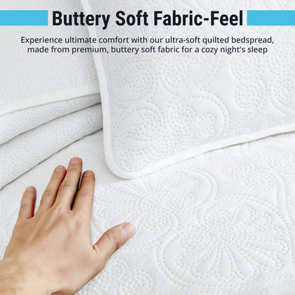 HLC.ME Benji - 3 Piece Size Quilt Set, Lightweight Bedspread Coverlet Set