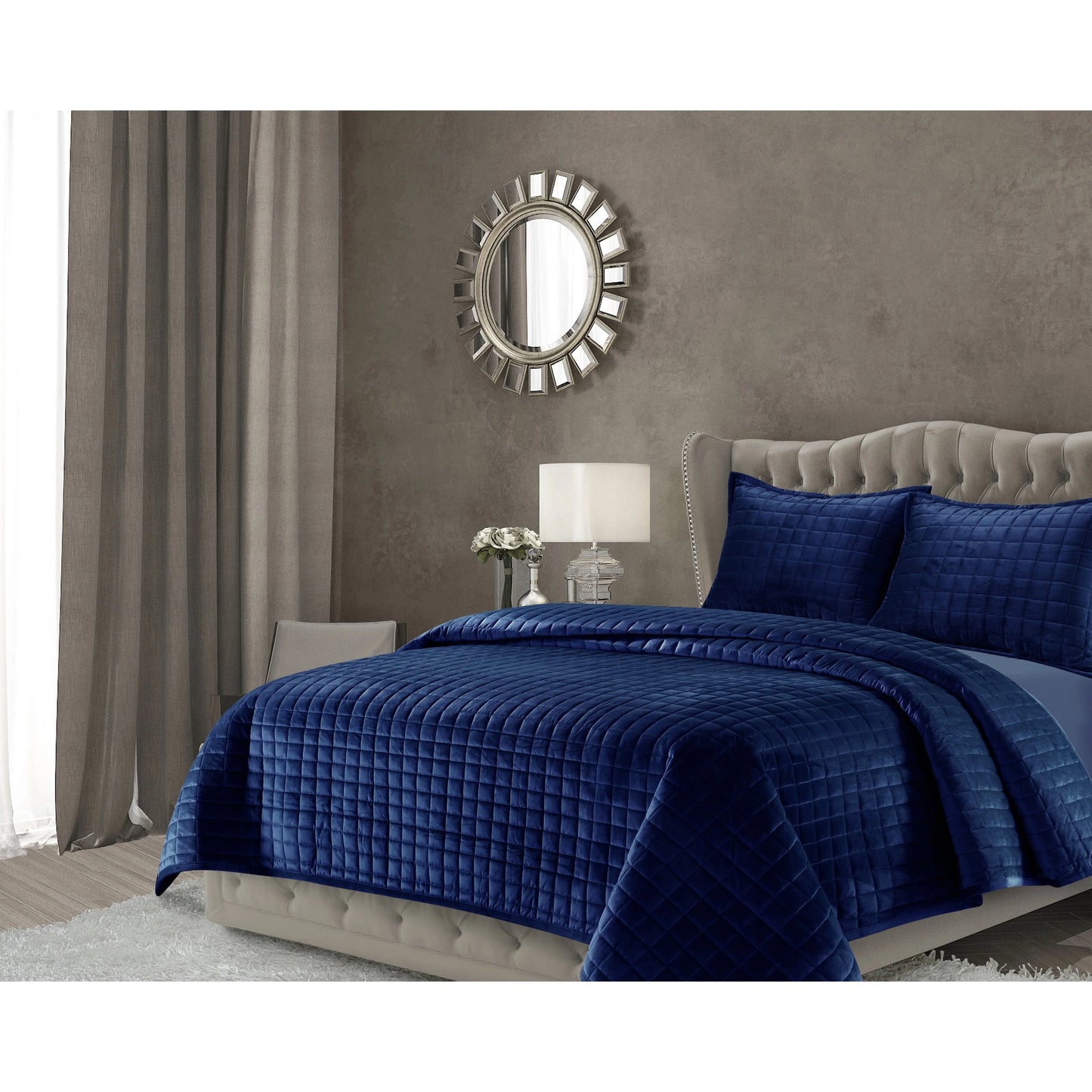 Florence Velvet Oversized Solid Quilt Set