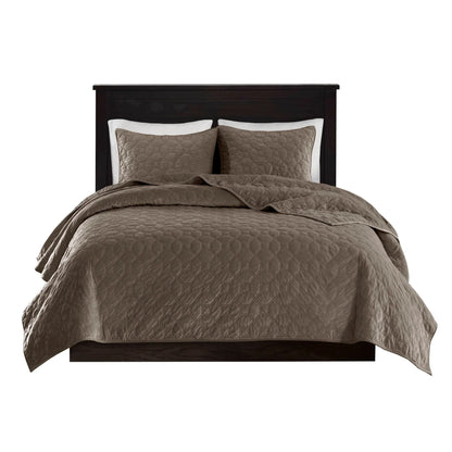 Madison Park Emery 3 Piece Velvet Quilt Set