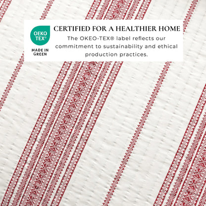 Linery & Co. Farmhouse Stripe Microfiber Quilt Set With Shams.