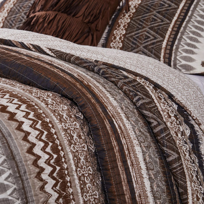 Greenland Home Fashions Southwest 100% Cotton Native Motif Reversible Quilt Set