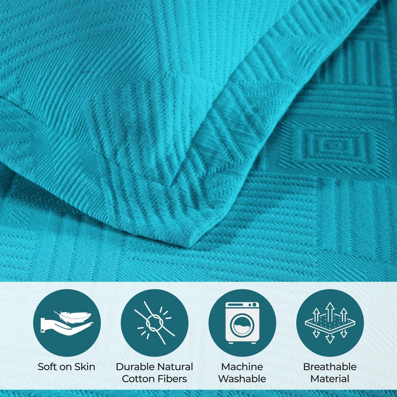 Superior Geometric Fret Cotton Decorative Bedspread Set