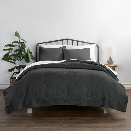 Soft Essentials Premium Ultra Soft Damask Pattern Quilted Coverlet Set