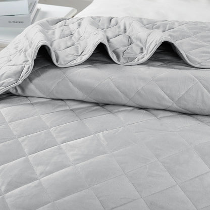 Serenta Velvet Quilts 5 Piece Ultra Soft Floor Touching Bedspread Set