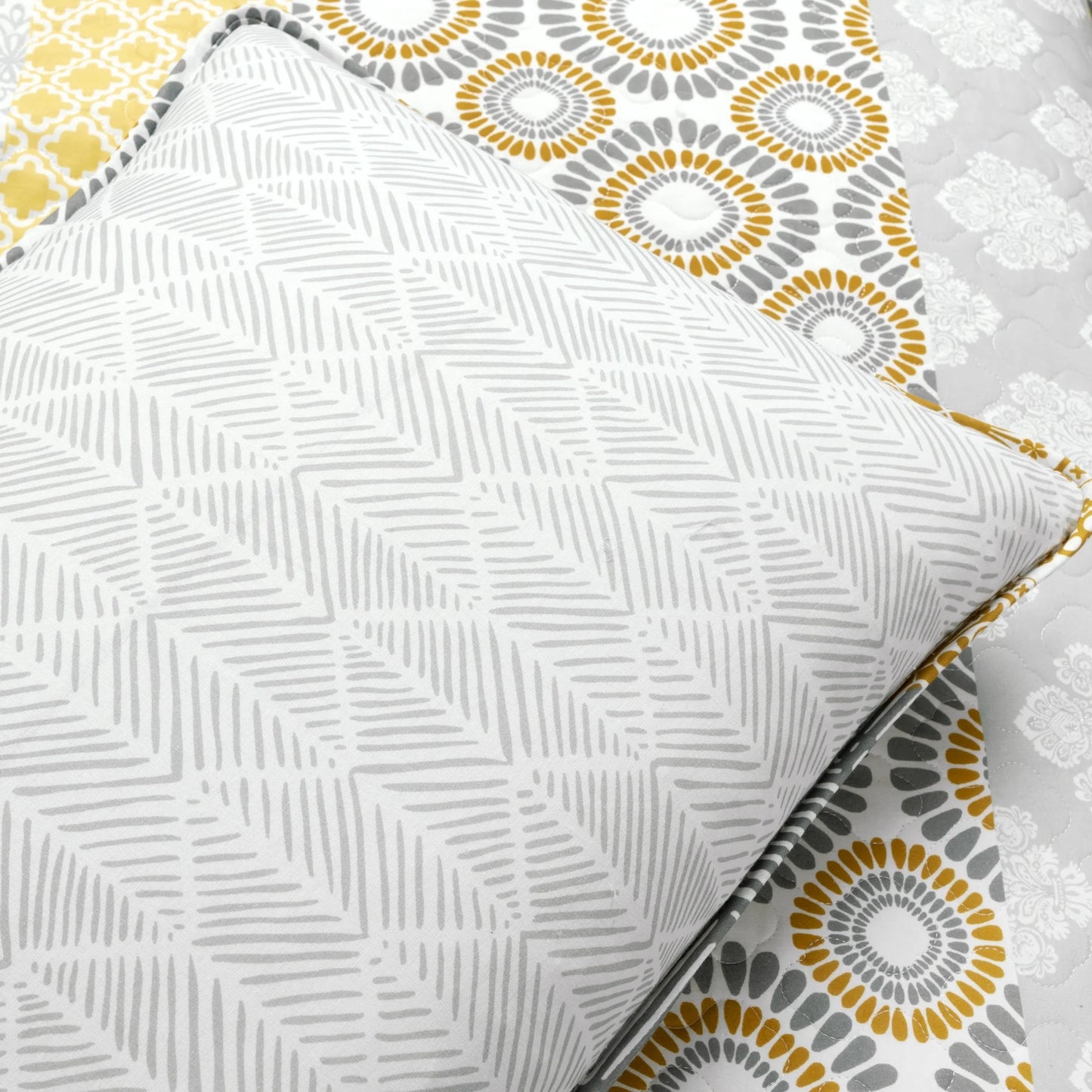 The Curated Nomad La Boheme 3-piece Striped Patterned Quilt Set