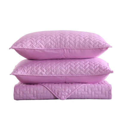 Ultrasonic Reversible 3-Piece Quilt Set with Pillow Shams