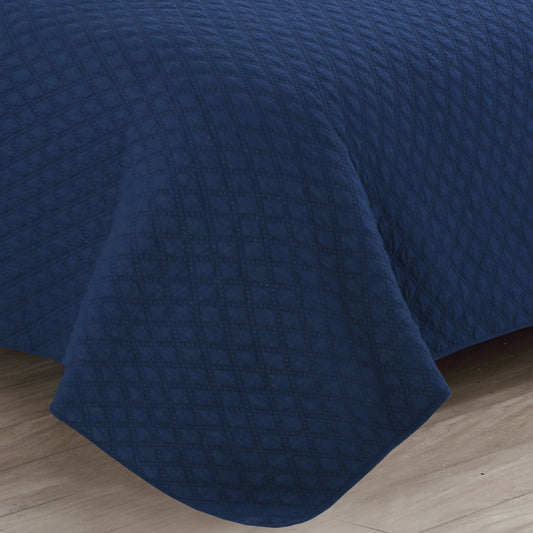 Copper Grove Verbena Diamond Stitch Cotton Quilt Set