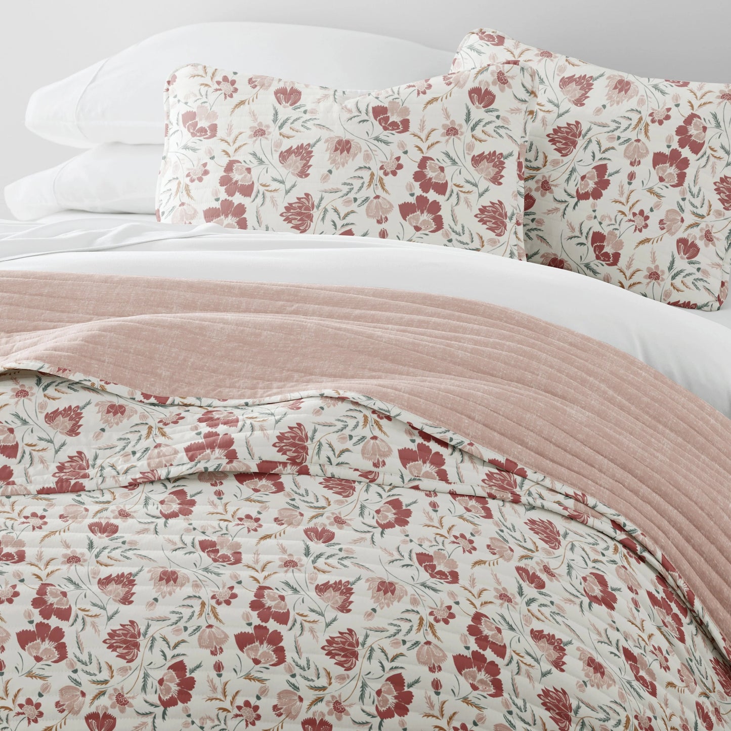 Becky Cameron All Season 3 Piece Floral Reversible Quilt Set