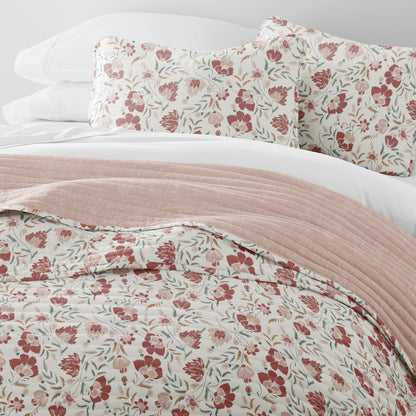Becky Cameron All Season 3 Piece Floral Reversible Quilt Set