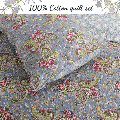 Copper Grove Anthurium Floral Paisley Cotton Quilt Bedding Set