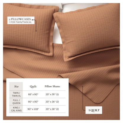 Linery & Co. Detailed Channel Stitch Microfiber Quilt Set With Shams.