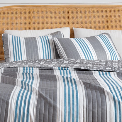 Linery & Co. Coastal Microfiber Quilt Set With Shams.