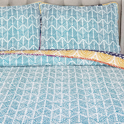 The Curated Nomad La Boheme 3-piece Striped Patterned Quilt Set