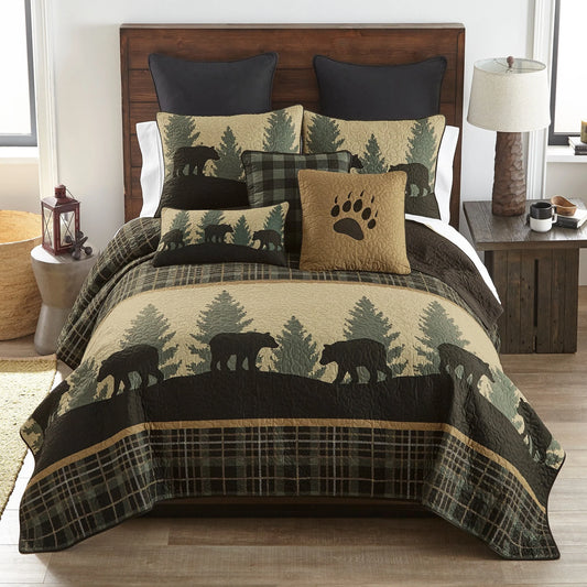 Donna Sharp Bear Walk Plaid Quilt or Sham