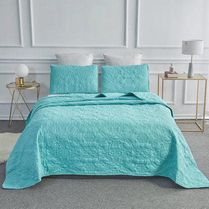 Sophia & William 2/3 Pieces Quilt Set, Reversible Microfiber Bedding Bedspread Coverlet Set