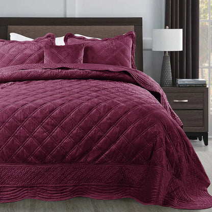 Serenta Supersoft Microplush Quilted 4 Pieces Bedspread Coverlet Set