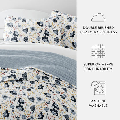 Becky Cameron All Season 3 Piece Floral Reversible Quilt Set