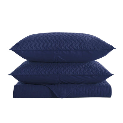 3-piece Fashionable Solid Embossed Quilt Set Bedspread Cover