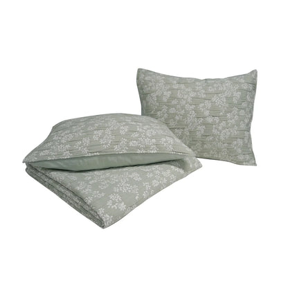 CEDAR COURT Annabella Floral Desert Sage Soft Matelasse Jacquard Quilt Set